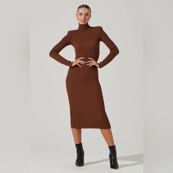 ASTR the Label Long Sleeve Turtleneck Sweater Dress - Picture 1 of 11
